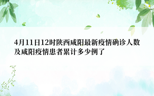 4月11日12时陕西咸阳最新疫情确诊人数及咸阳疫情患者累计多少例了